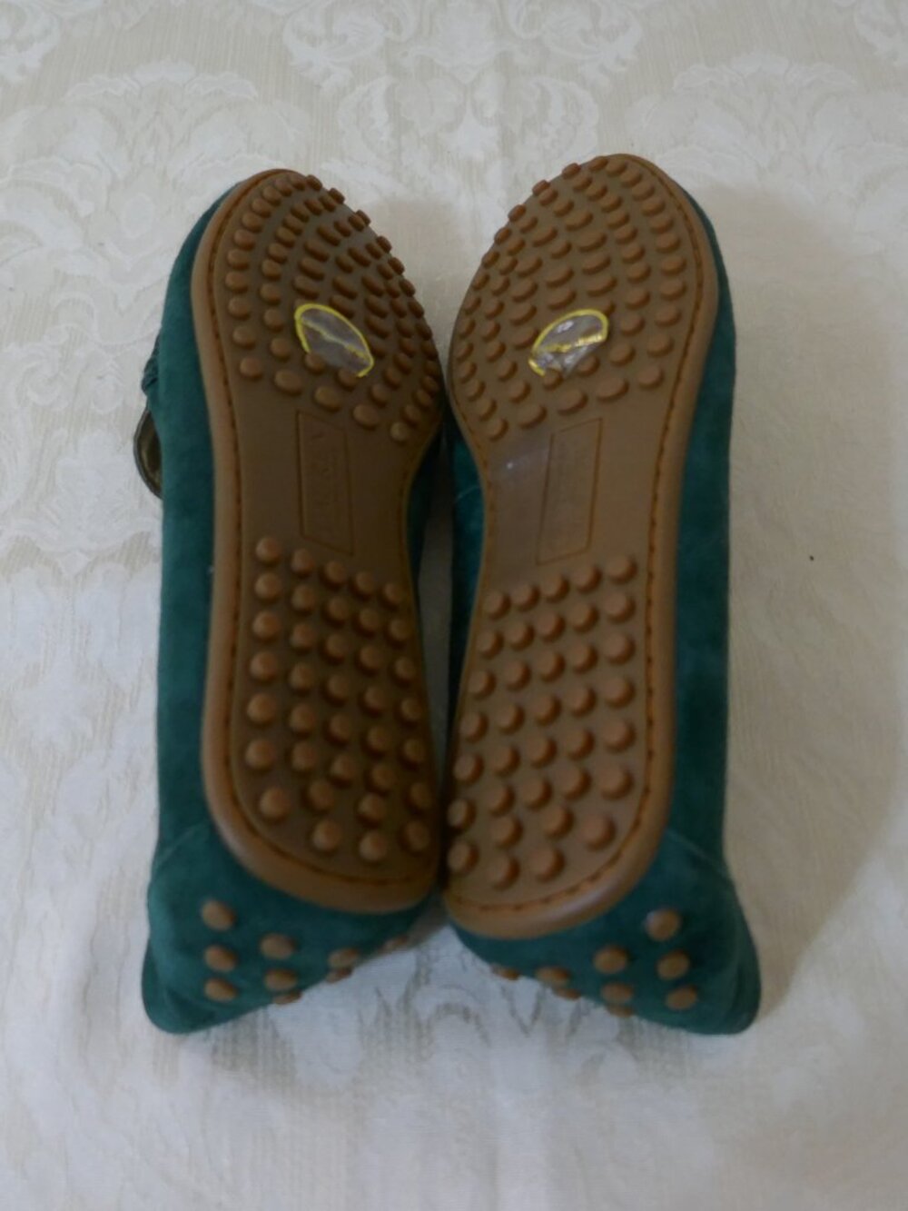 Ralph Lauren Barnsbury Suede Driving Loafer Green Signature Logo Women's Size 9 - Picture 9 of 12